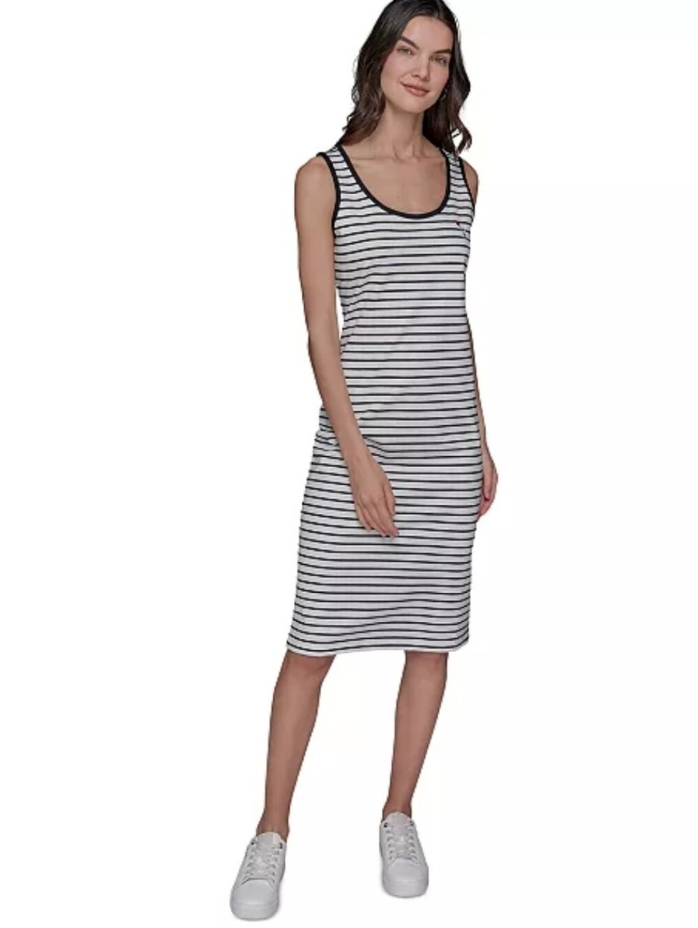 KARL LAGERFELD PARIS Sleeveless Striped Midi Dress Size XL NWT Nautical Preppy
